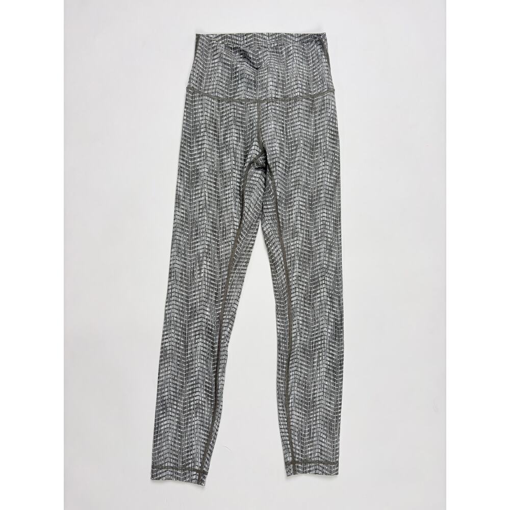 Lululemon Wunder Under Leggings Size 4 Gray White Abstract Print High Rise Yoga - Picture 4 of 10